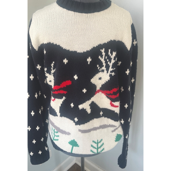 Skedouche Sweaters - Skedouche Reindeer Christmas Sweater Step Brothers Style Unisex XL Holiday Knit